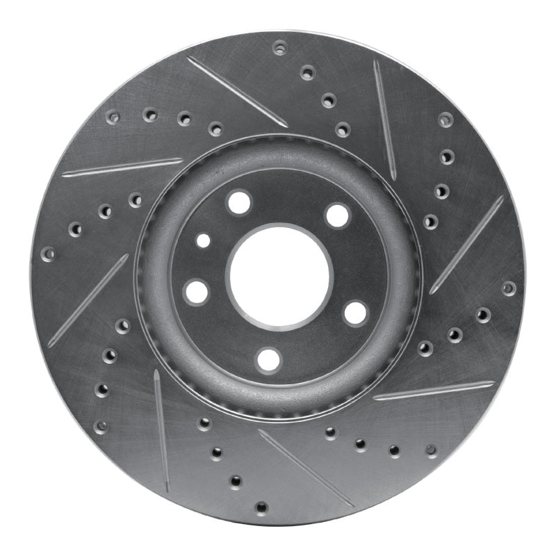 R1 Concepts R1 13-20 Ford Special SERVICE POLICE Sedan Front Left Drilled & Slotted Silver Brake Rotor