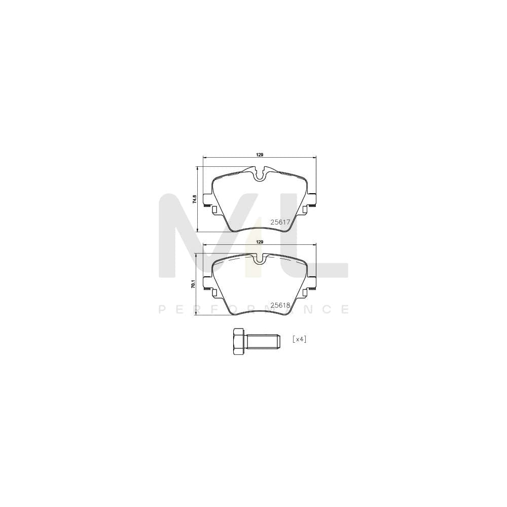 Hella 8DB 355 023-131 Brake Pad Set Prepared For Wear Indicator, With Brake Caliper Screws