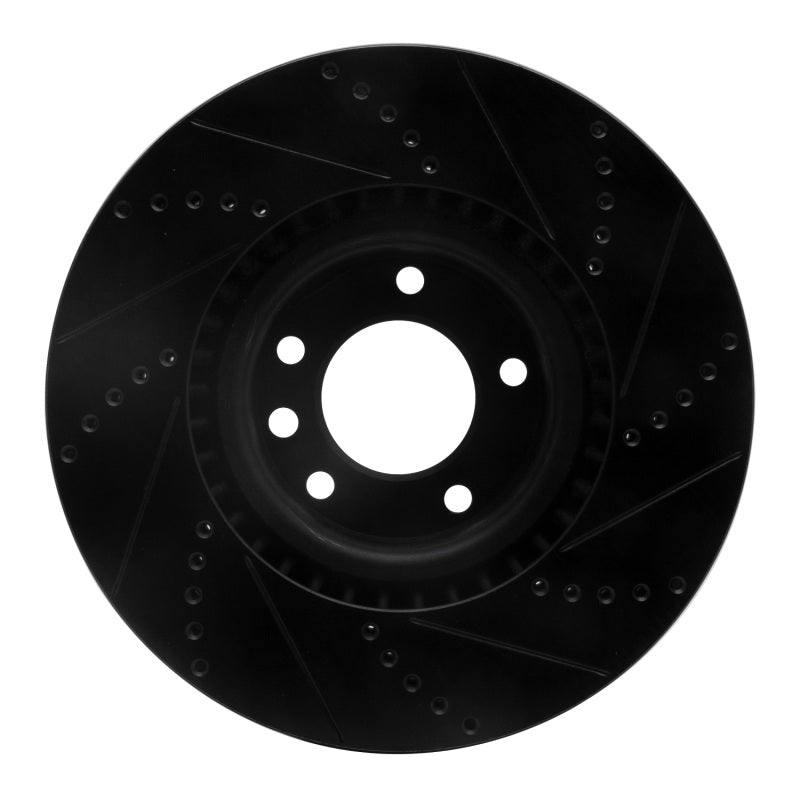 R1 Concepts R1 08-09 Porsche Cayenne Front Left Drilled & Slotted Black Brake Rotor