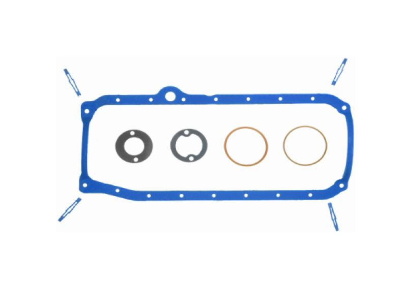 Fel-Pro 85-86 Chevy C10 Engine Oil Pan Gasket Set - PermaDry Molded Rubber Oil Pan SnapUps Included