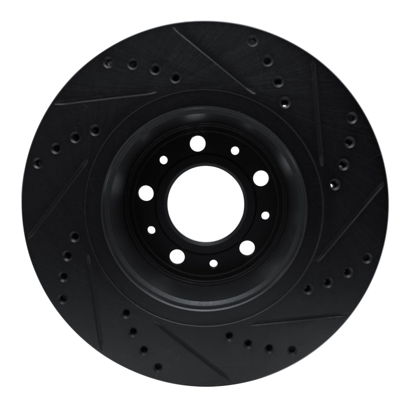 R1 Concepts R1 82-92 Volvo 940 Front Left Drilled & Slotted Black Brake Rotor