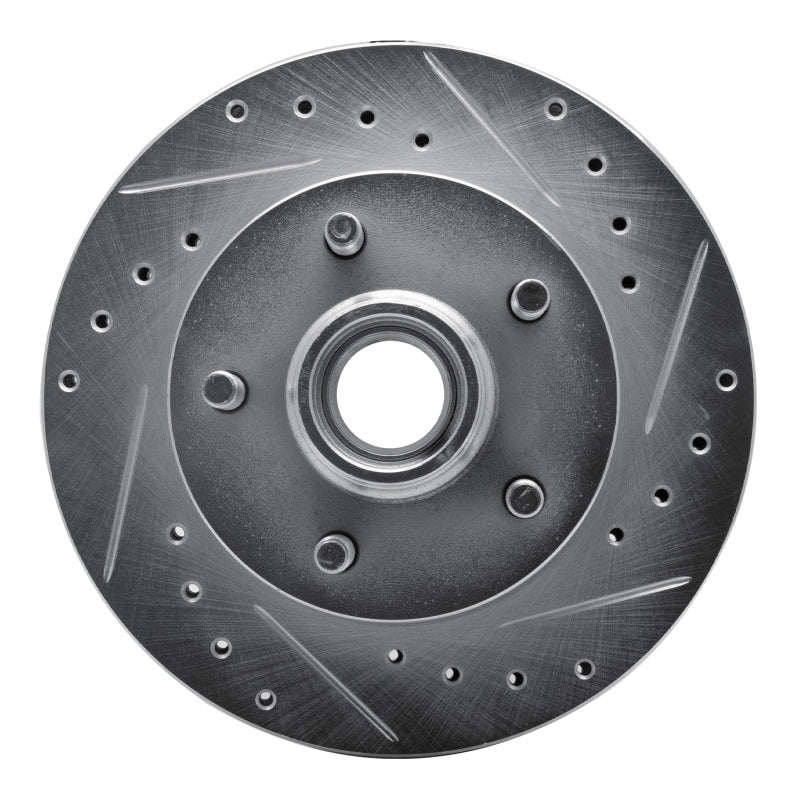 R1 Concepts R1 04-08 Ford F-150 RWD Front Right Drilled & Slotted Silver Brake Rotor