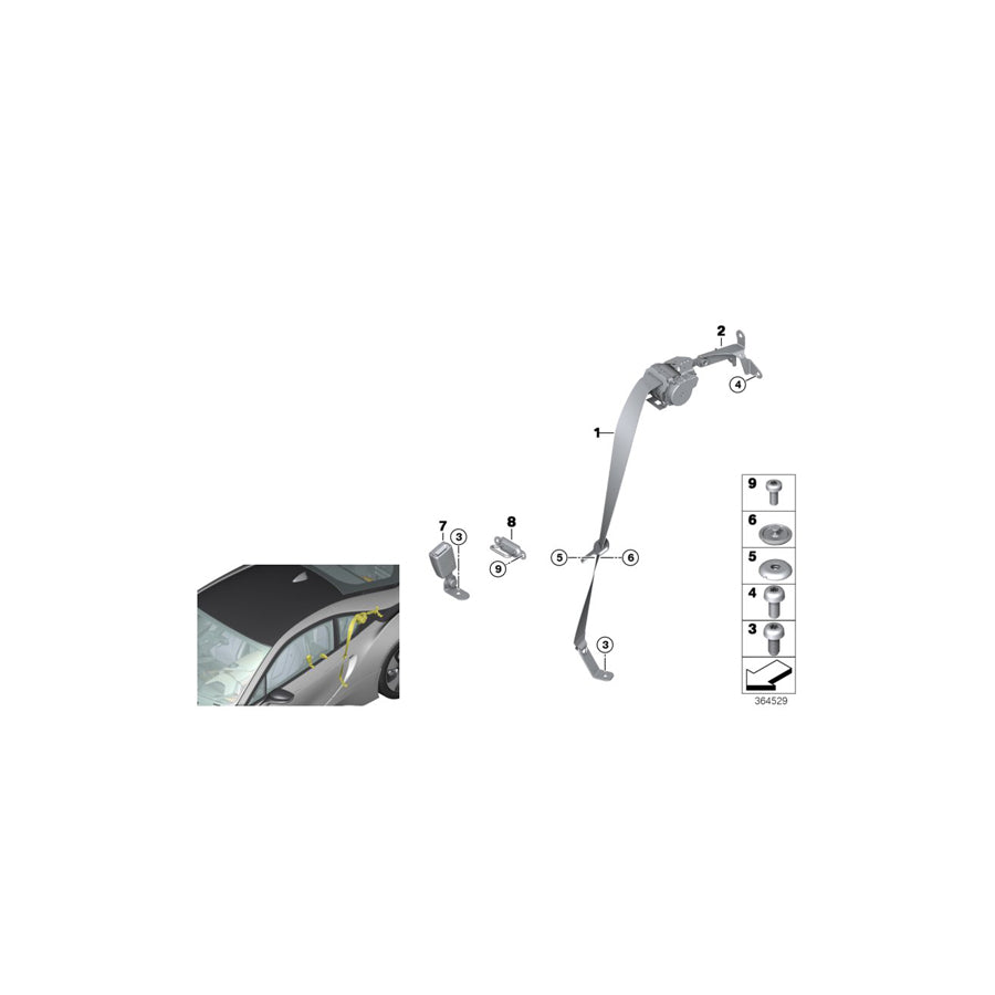 Genuine BMW 72117365573 Mount, Belt Retractor, Rear Left (Inc. i8) | ML Performance US Car Parts