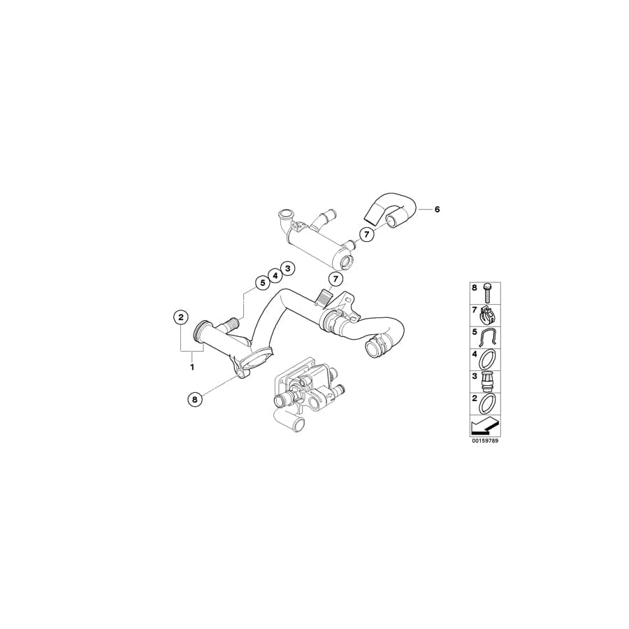 Genuine BMW 11537805997 R56 Water Hose (Inc. Cooper D & One D) | ML Performance UK Car Parts