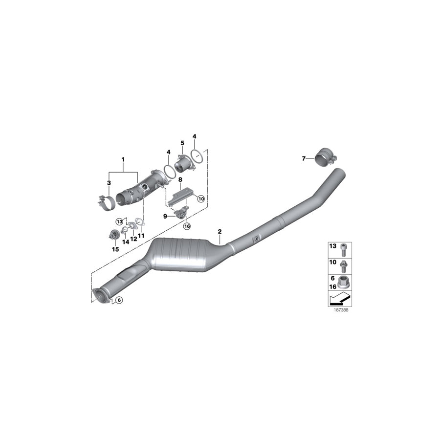 Genuine BMW 18307808016 E70 E71 Front Pipe (Inc. X5 30dX, X5 3.5d & X5 35dX) | ML Performance US