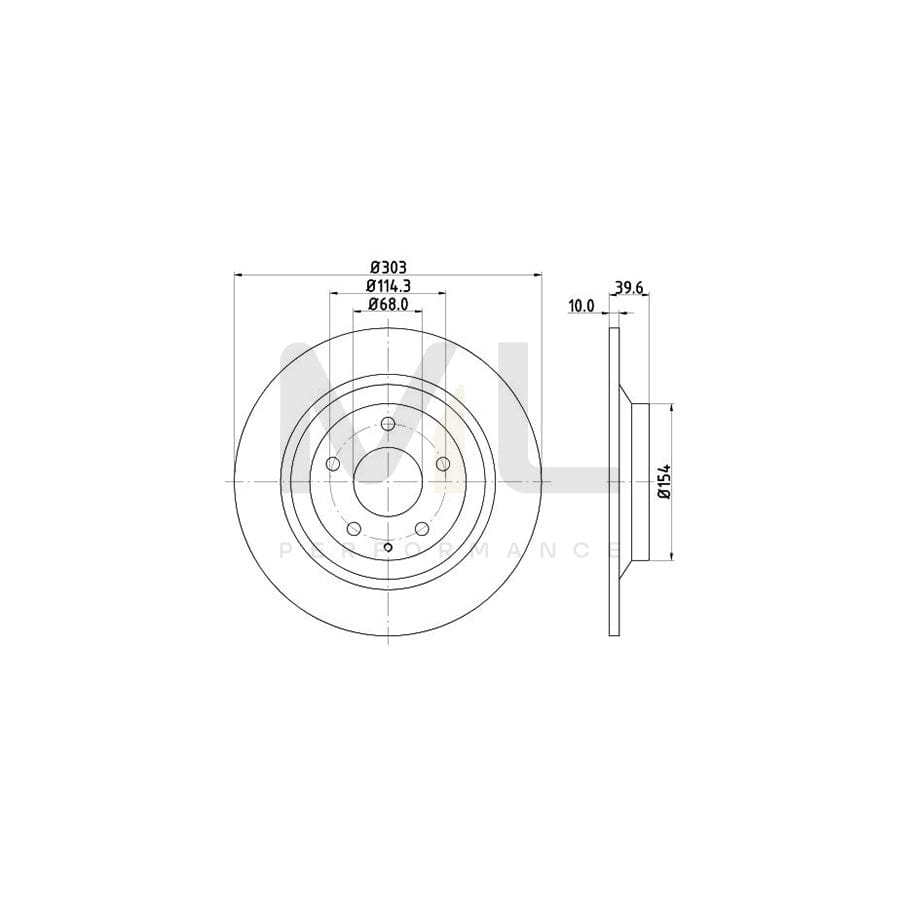 HELLA PRO 8DD 355 118-541 Brake Disc Solid, Coated, without wheel hub, without wheel studs