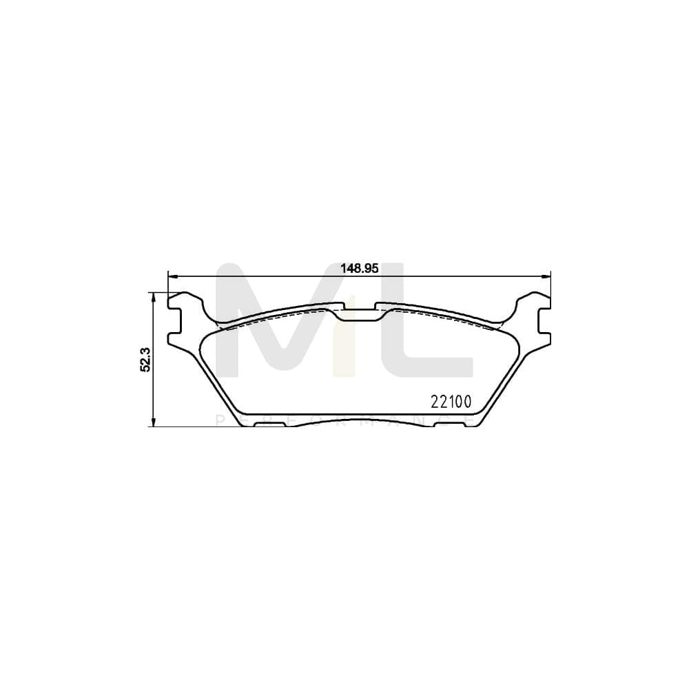 Hella 8DB 355 025-731 Brake Pad Set For Ford Usa F-150 Not Prepared For Wear Indicator, With Accessories