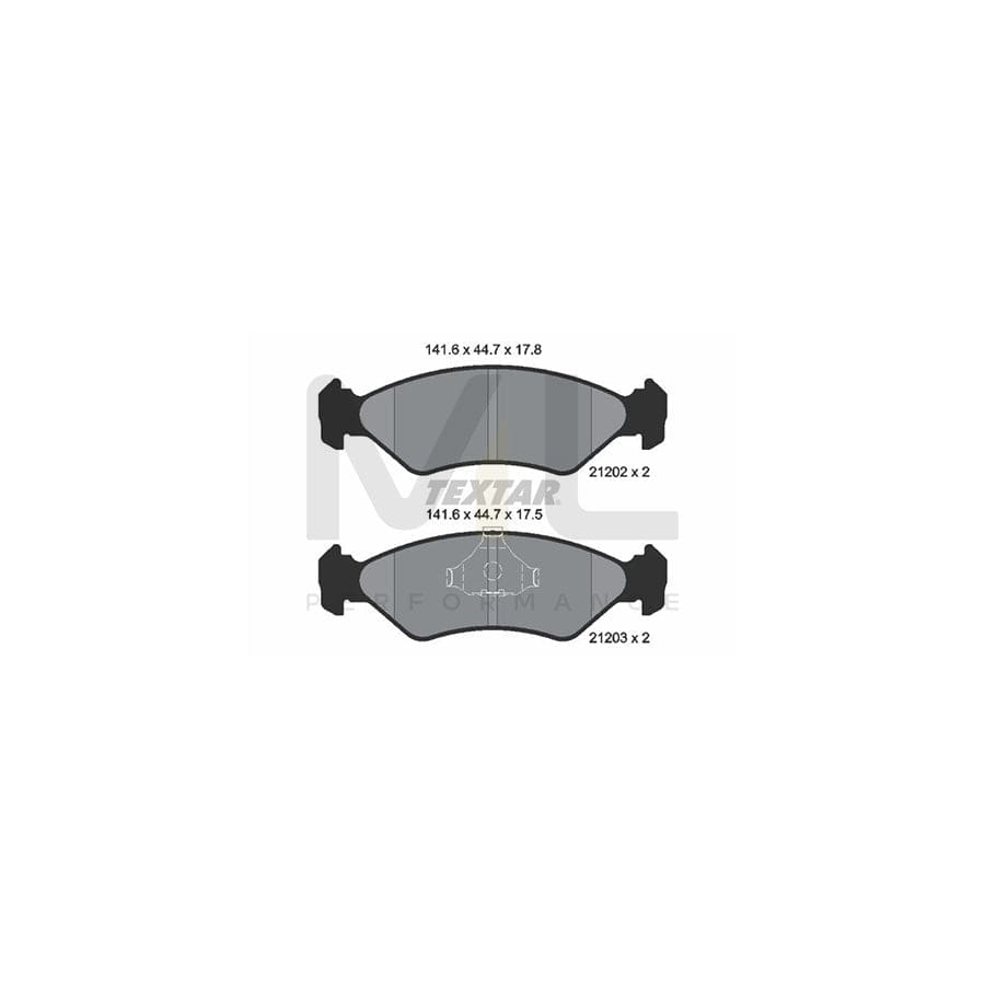 TEXTAR 2120203 Brake pad set not prepared for wear indicator | ML Performance Car Parts