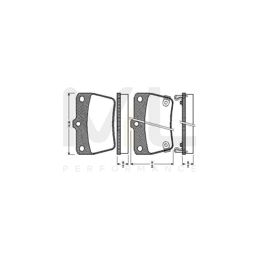 Bosch 0986Tb2406 Brake Pad Set Excl. Wear Warning Contact, With Accessories | ML Performance Car Parts