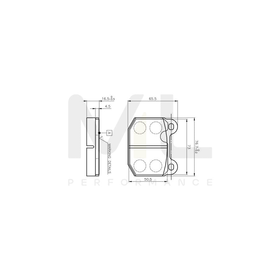Bosch 0986Tb2052 Brake Pad Set Excl. Wear Warning Contact | ML Performance Car Parts