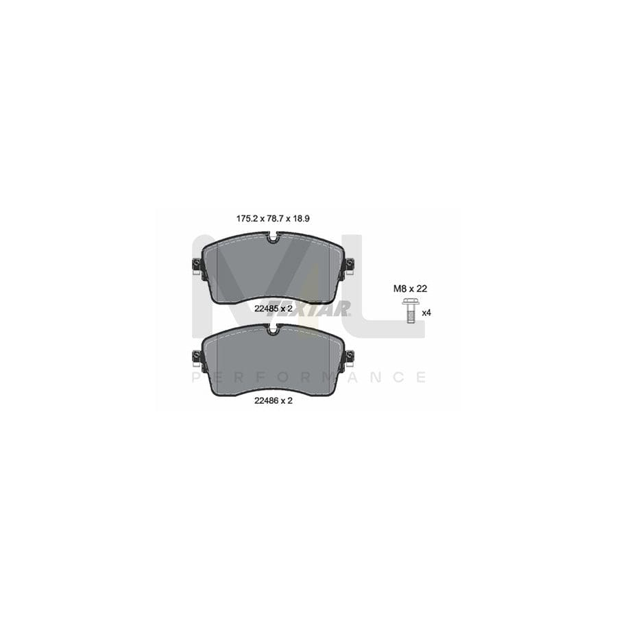 TEXTAR 2248503 Brake pad set for JAGUAR E-Pace (X540) prepared for wear indicator, with brake caliper screws | ML Performance Car Parts