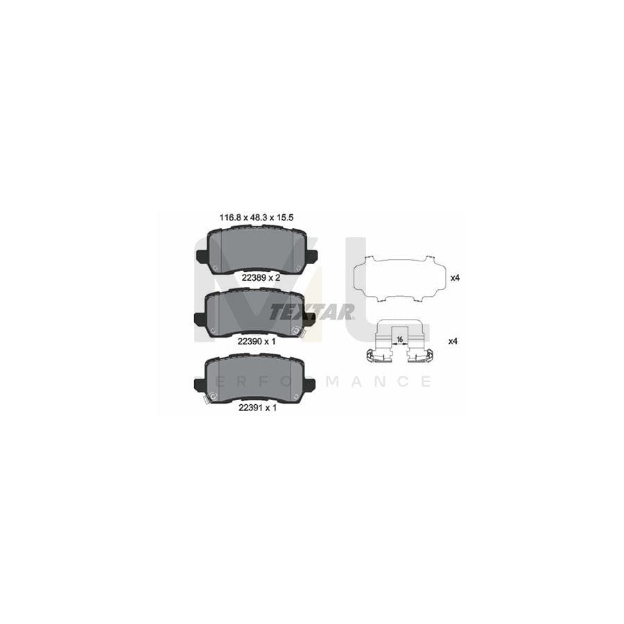 TEXTAR 2238901 Brake pad set for HONDA Odyssey (RL6) with acoustic wear warning | ML Performance Car Parts
