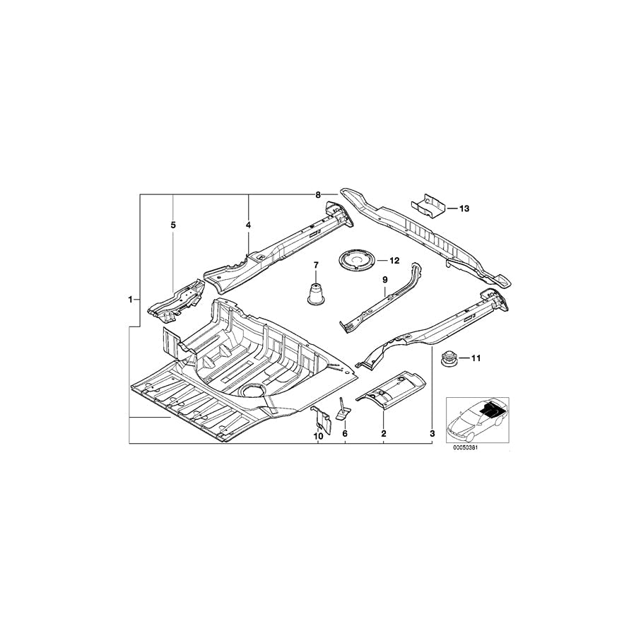 Genuine BMW 41128209455 E39 Trunk Floor Left (Inc. 520i) 1 | ML Performance US Car Parts