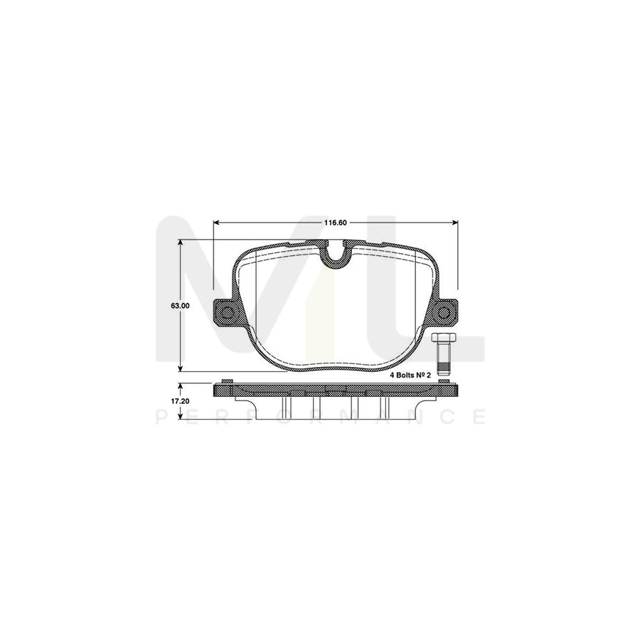 Bosch 0986Tb3097 Brake Pad Set For Land Rover Range Rover Excl. Wear Warning Contact | ML Performance Car Parts
