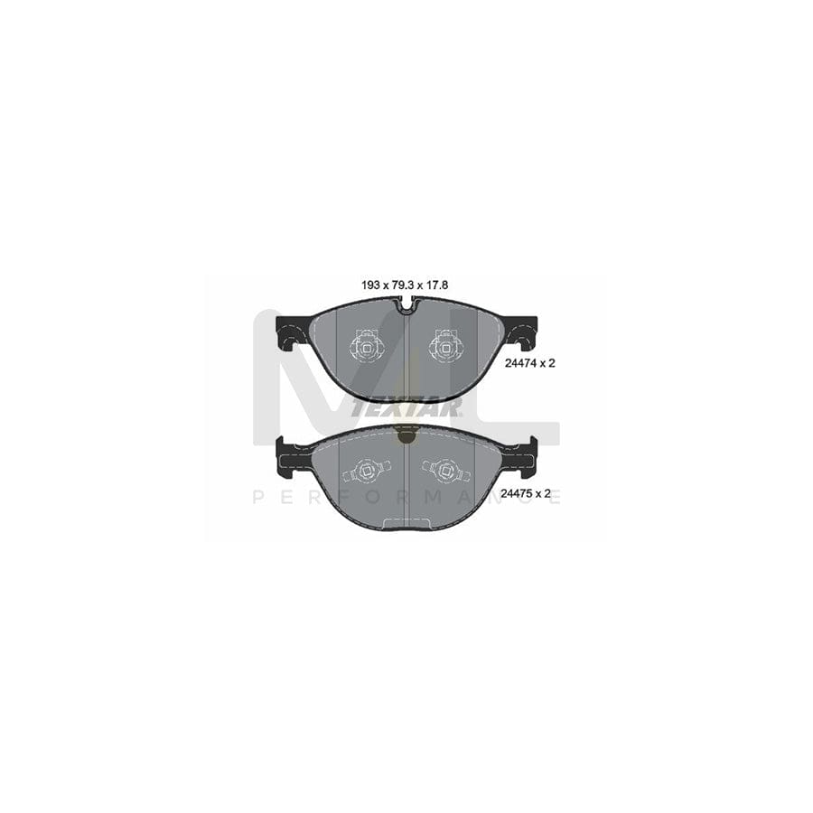 TEXTAR 2447401 Brake pad set not prepared for wear indicator | ML Performance Car Parts