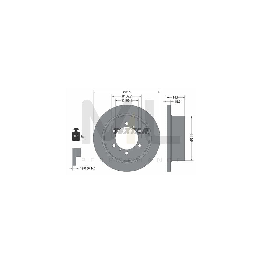 TEXTAR 92093100 Brake Disc Solid, without wheel hub, without wheel studs | ML Performance Car Parts