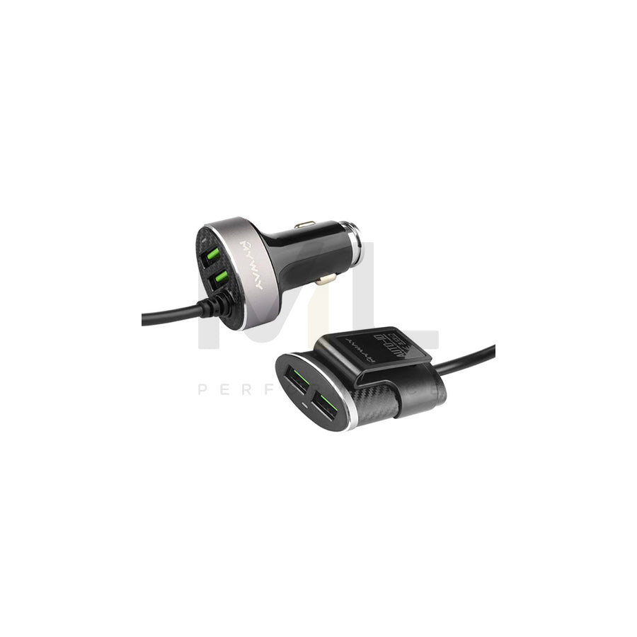 CARMOTION 63009 In-car charger 1m, Number of inlets/outlets: 4, with pipe, Black