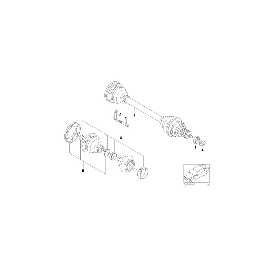 Genuine BMW 33211226901 E30 Exch. Output Shaft Abs (Inc. 320is, 318is & 325i) | ML Performance US Car Parts