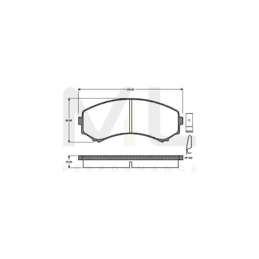 Bosch 0986Tb2218 Brake Pad Set Excl. Wear Warning Contact, With Accessories | ML Performance Car Parts