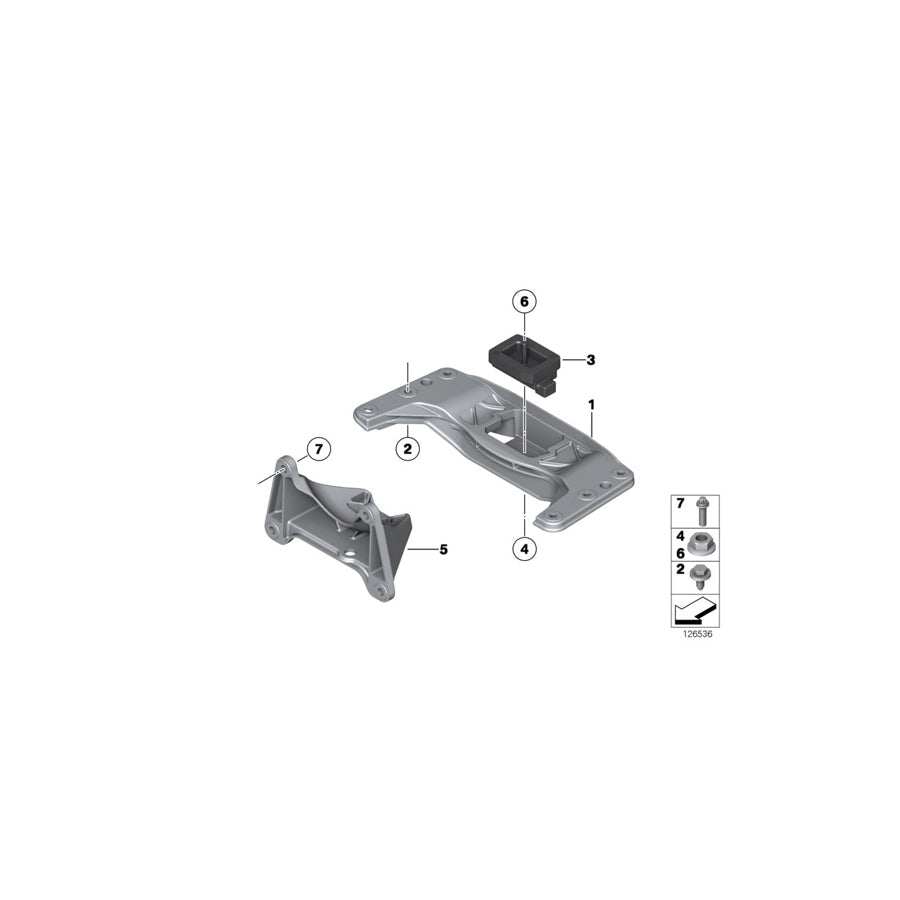 Genuine BMW 22326781235 F10 F07 F02 Transmission Supporting Bracket (Inc. 520d, 740i & 530d 155kW) | ML Performance US