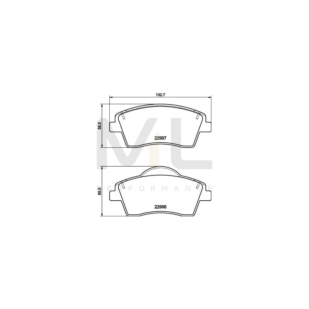 Hella 8DB 355 040-351 Brake Pad Set For Volvo Xc40 (536) Not Prepared For Wear Indicator, With Brake Caliper Screws, With Accessories
