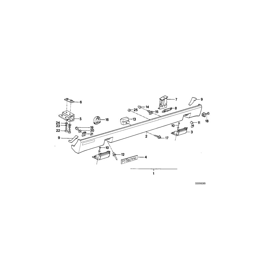 Genuine BMW 51711926198 E24 Foil Right M TECHNIC (Inc. M635CSi, 635CSi & 628CSi) | ML Performance US Car Parts