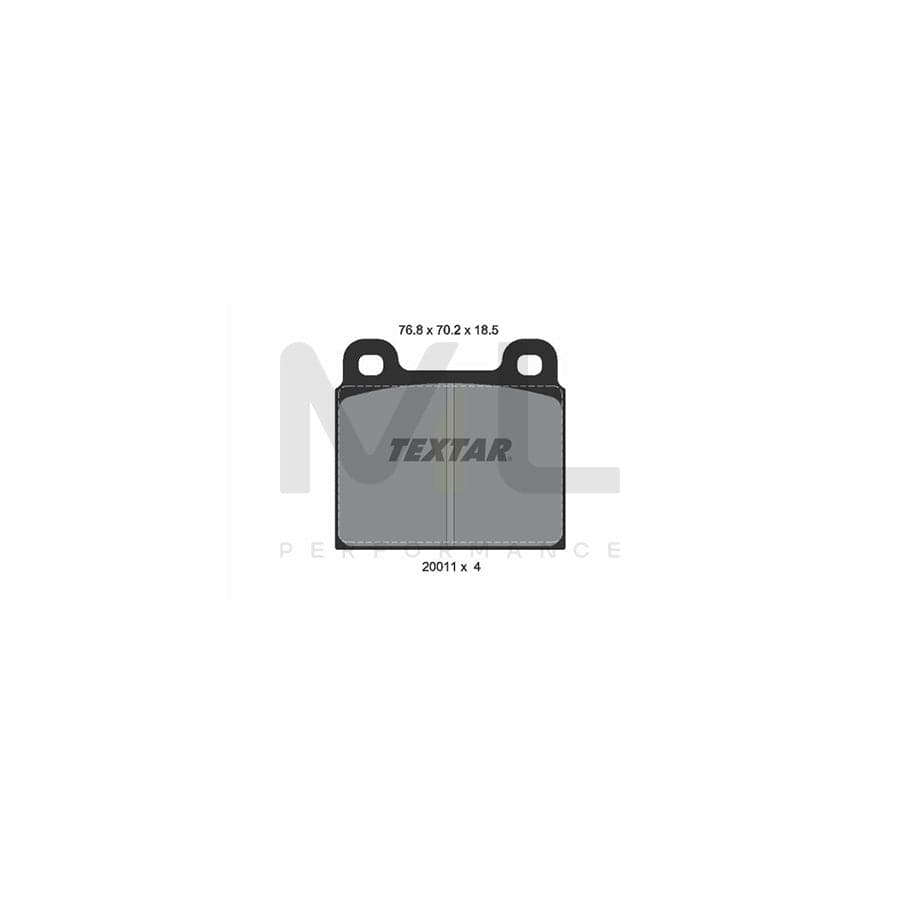 TEXTAR 2001108 Brake pad set for PORSCHE 911 not prepared for wear indicator | ML Performance Car Parts