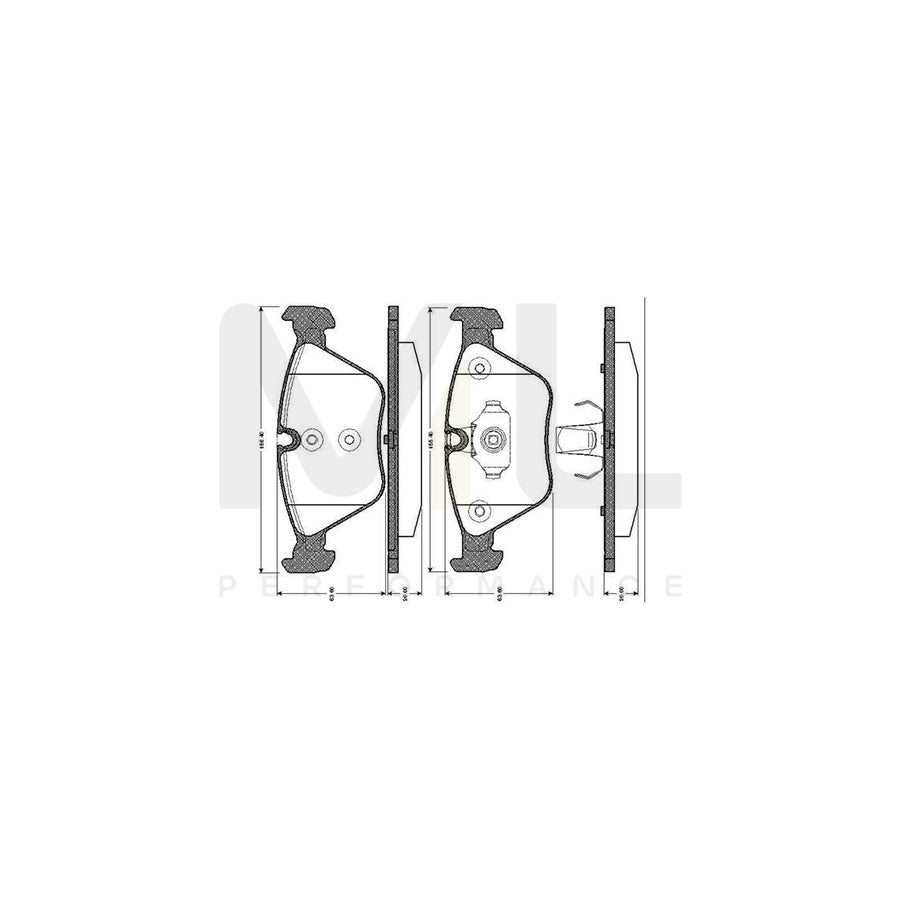 Bosch 0986Tb2435 Brake Pad Set Excl. Wear Warning Contact, With Accessories | ML Performance Car Parts
