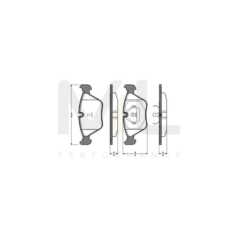 Bosch 0986Tb2151 Brake Pad Set Excl. Wear Warning Contact, With Accessories | ML Performance Car Parts