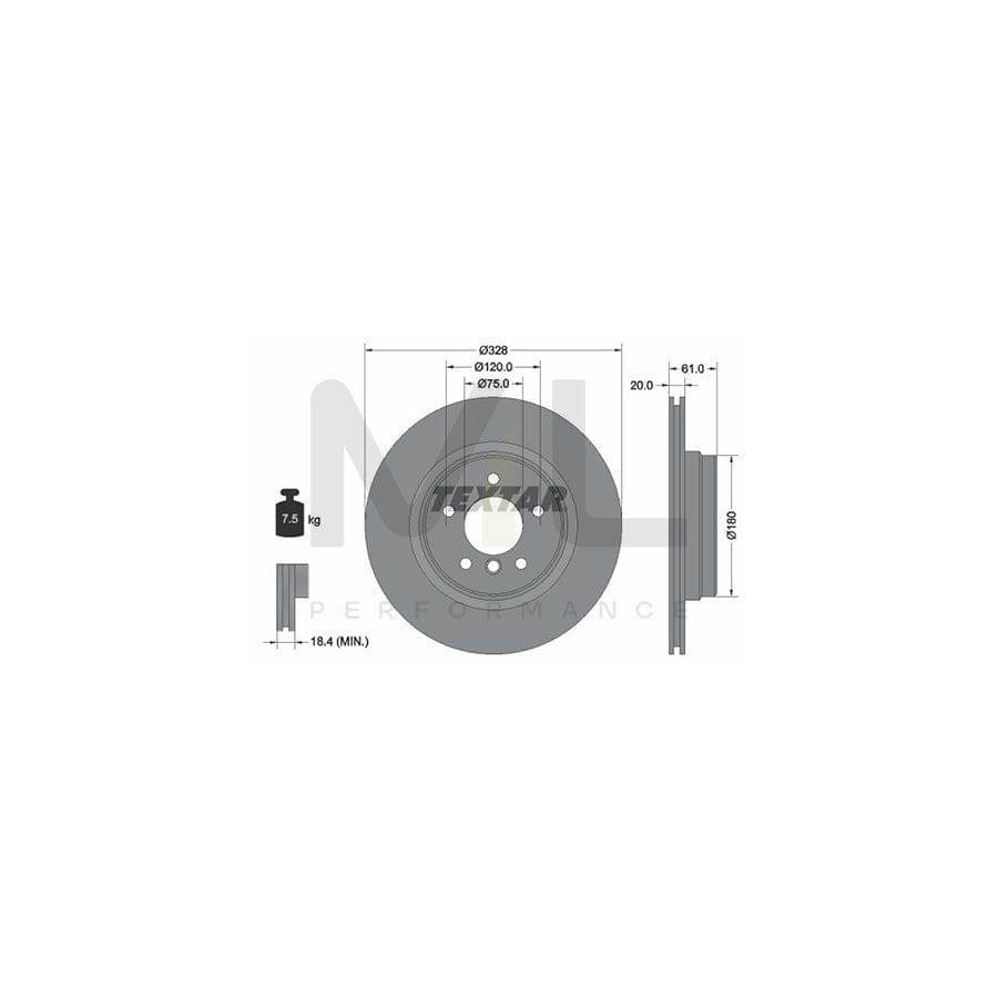 TEXTAR 92074904 Brake Disc Externally Vented, High-carbon, without wheel hub, without wheel studs | ML Performance Car Parts
