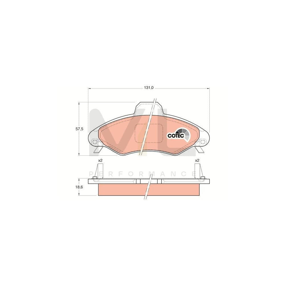 TRW Cotec Gdb1349 Brake Pad Set For Ford Escort With Acoustic Wear Warning | ML Performance Car Parts