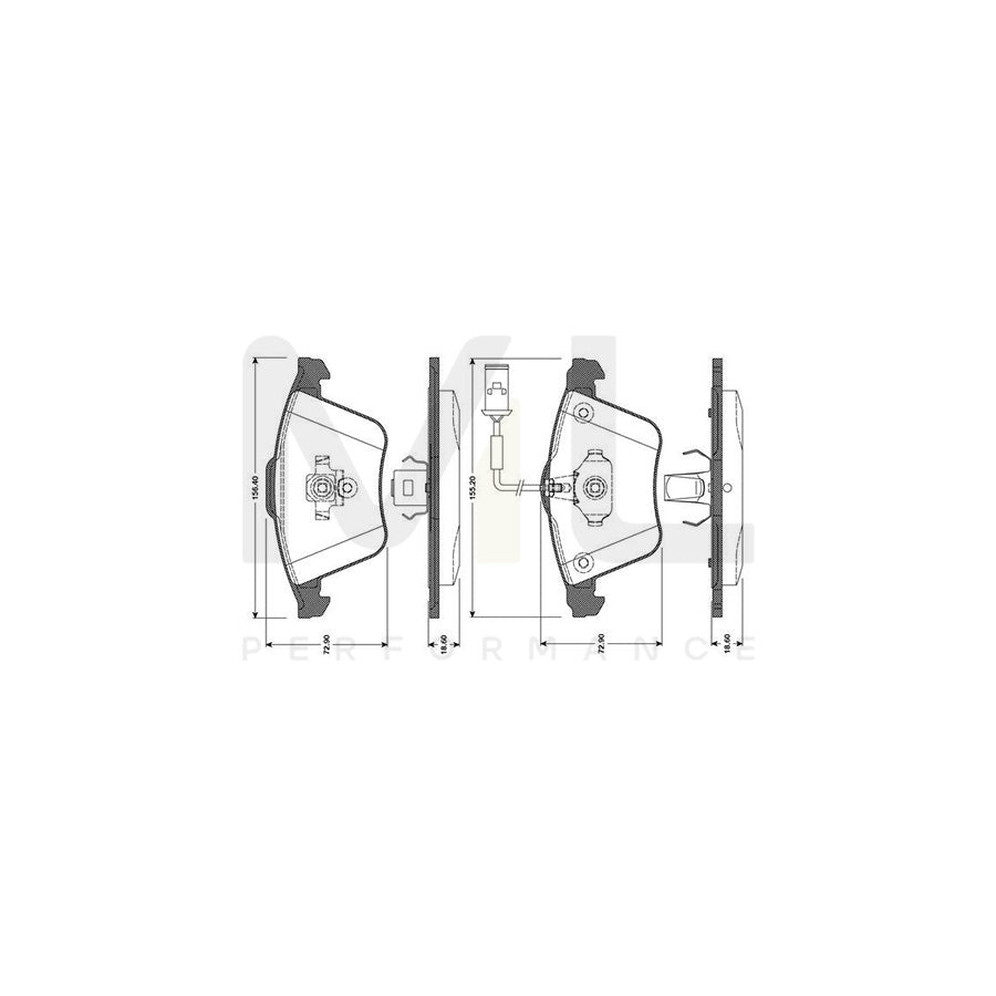 Bosch 0986Tb3080 Brake Pad Set Excl. Wear Warning Contact | ML Performance Car Parts
