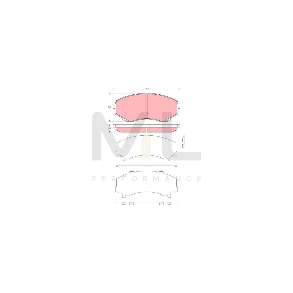 TRW Gdb3326 Brake Pad Set For Mazda Mpv Ii (Lw) With Acoustic Wear Warning, With Accessories | ML Performance Car Parts