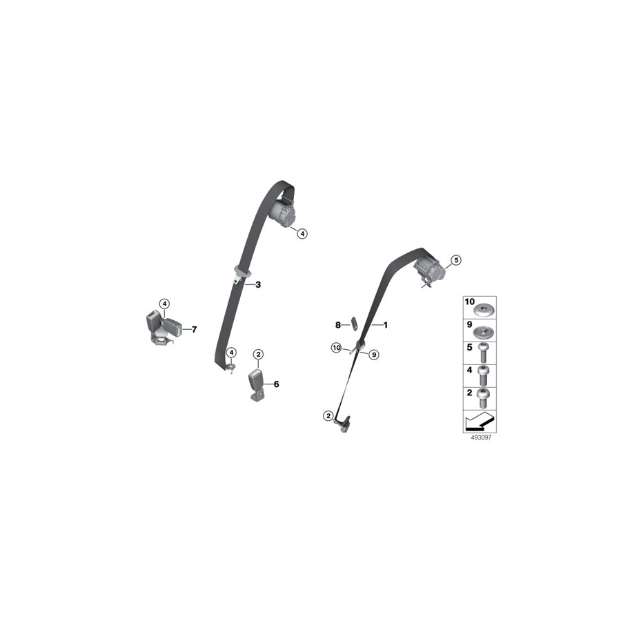 Genuine BMW 72118076183 G01 Upper Belt Rear Left (Inc. X3) | ML Performance US Car Parts