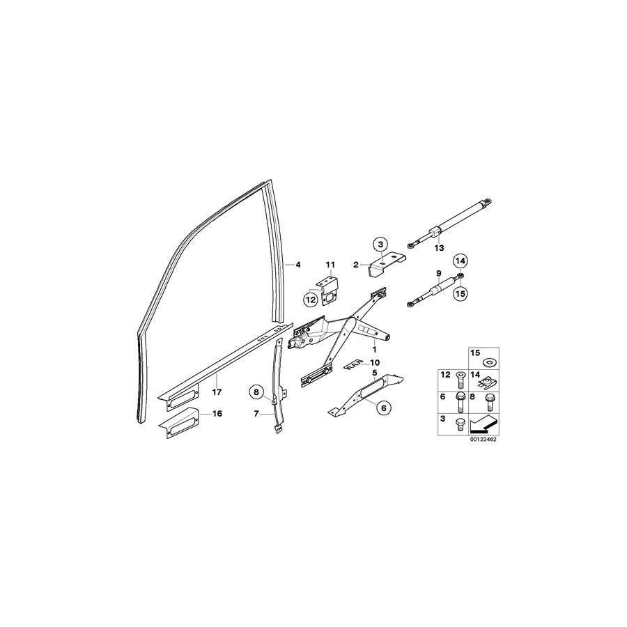 Genuine BMW 51338195386 E38 E67 Gas Spring, Window Lift (Inc. 745LiS, 760LiS & 750iLS) | ML Performance US Car Parts