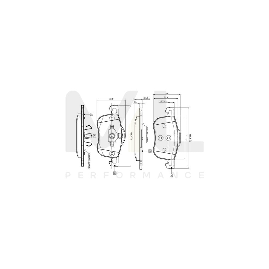 Bosch 0986Tb2351 Brake Pad Set Excl. Wear Warning Contact, With Accessories | ML Performance Car Parts