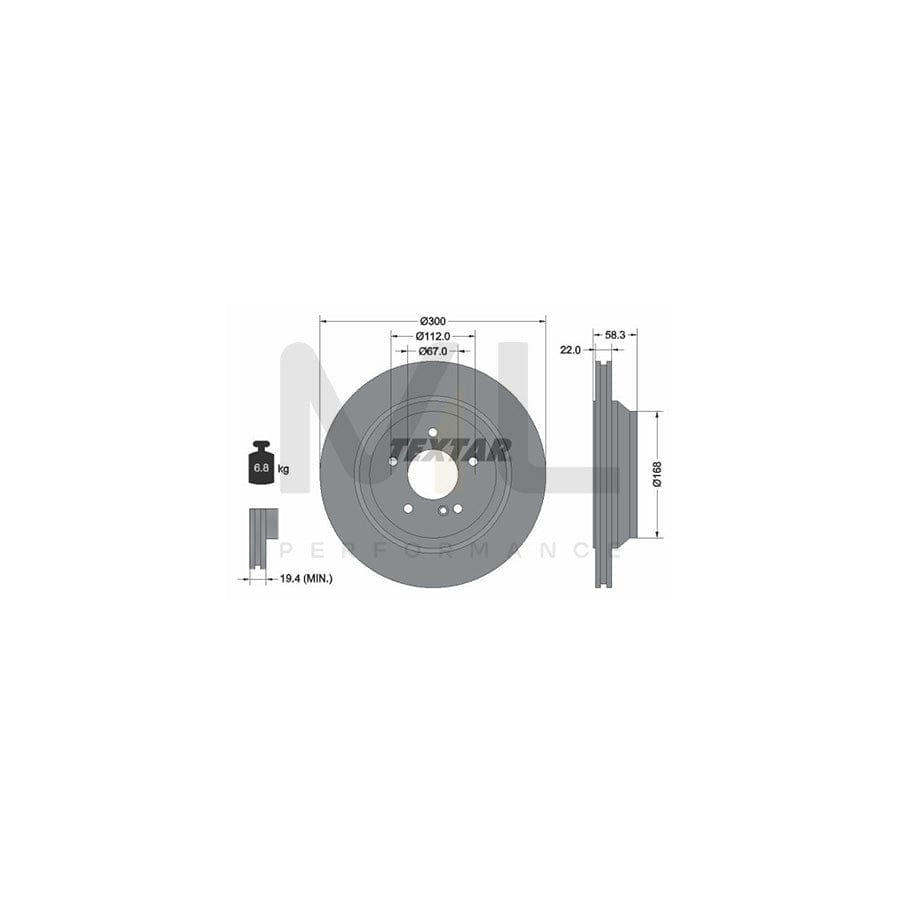 TEXTAR PRO 92176303 Brake Disc Internally Vented, Coated, without wheel hub, without wheel studs | ML Performance Car Parts
