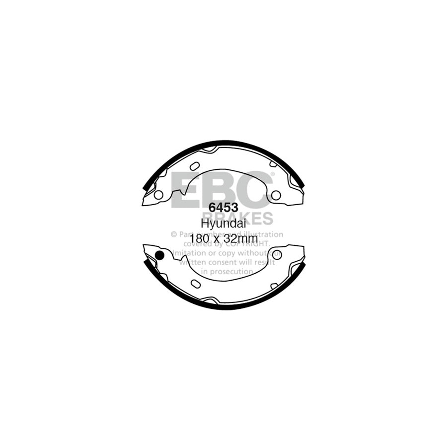 EBC 6453 Hyundai Rear Brake Shoes (Inc. Pony X2 & S Coupe) 1 | ML Performance US Car Parts