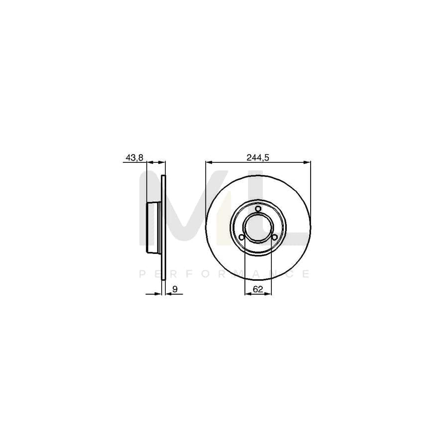 BOSCH 0 986 478 052 Brake Disc Solid, Oiled | ML Performance Car Parts