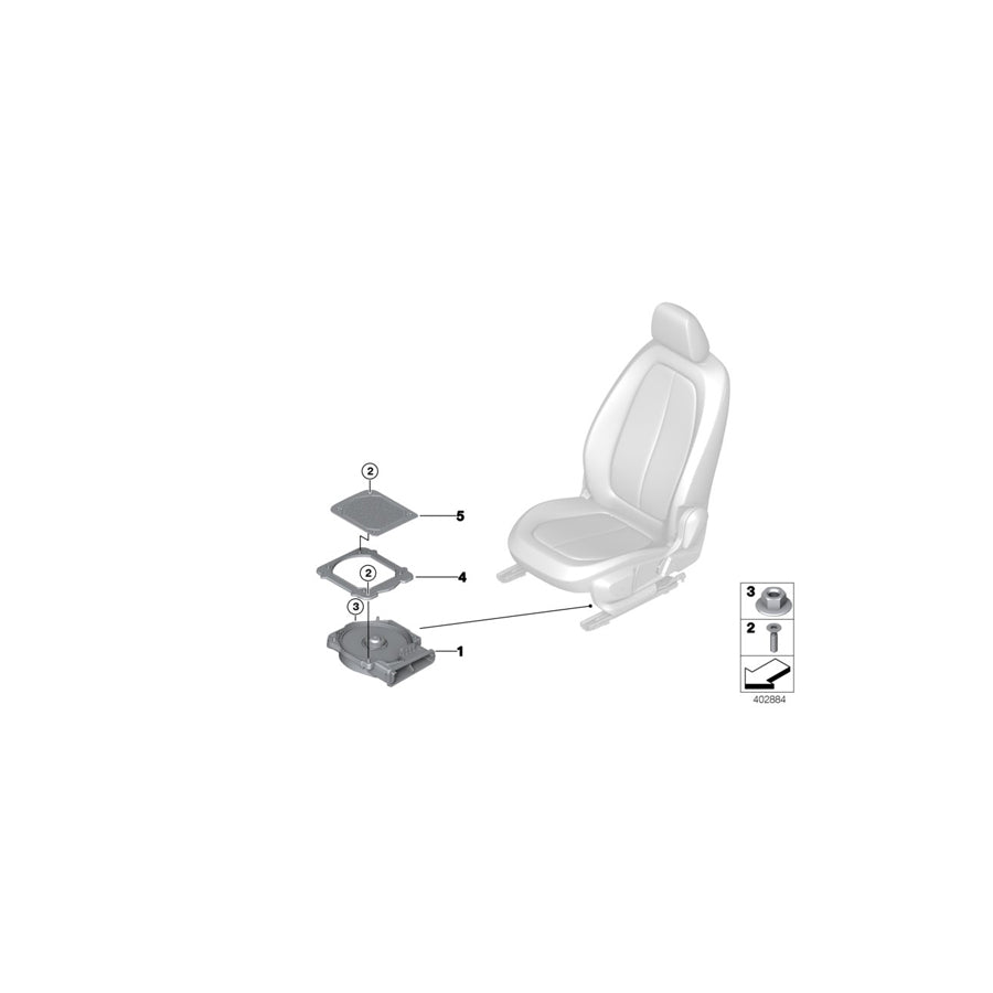 Genuine BMW 65139265335 F48 F45 Adapter Plate ZENTRALBASS (Inc. X1 18i, X1 20dX & 218d) | ML Performance US