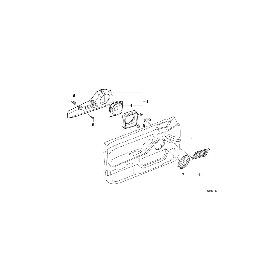 Genuine BMW 65138371236 E38 Right Front Door Loudspeaker Box STEREO / HIFI (Inc. 735iL, 740i & 740d) | ML Performance US