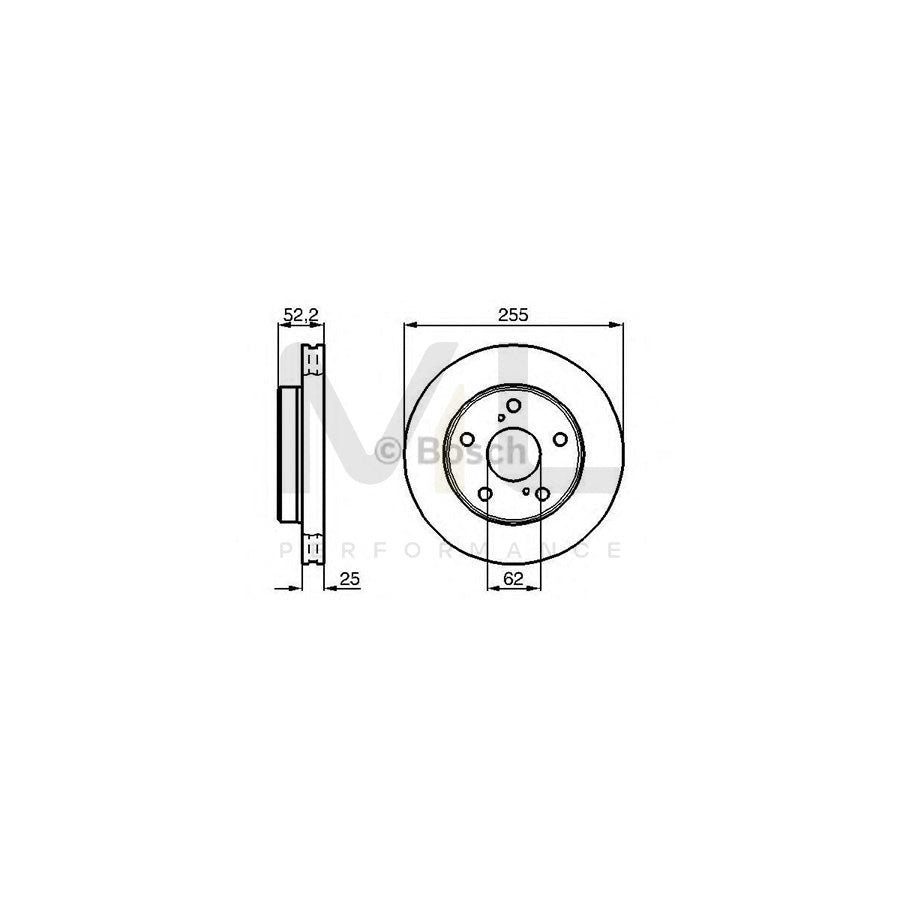 BOSCH 0 986 478 441 Brake Disc for TOYOTA Previa / Estima I (XR10, XR20) Internally Vented, Vented | ML Performance Car Parts