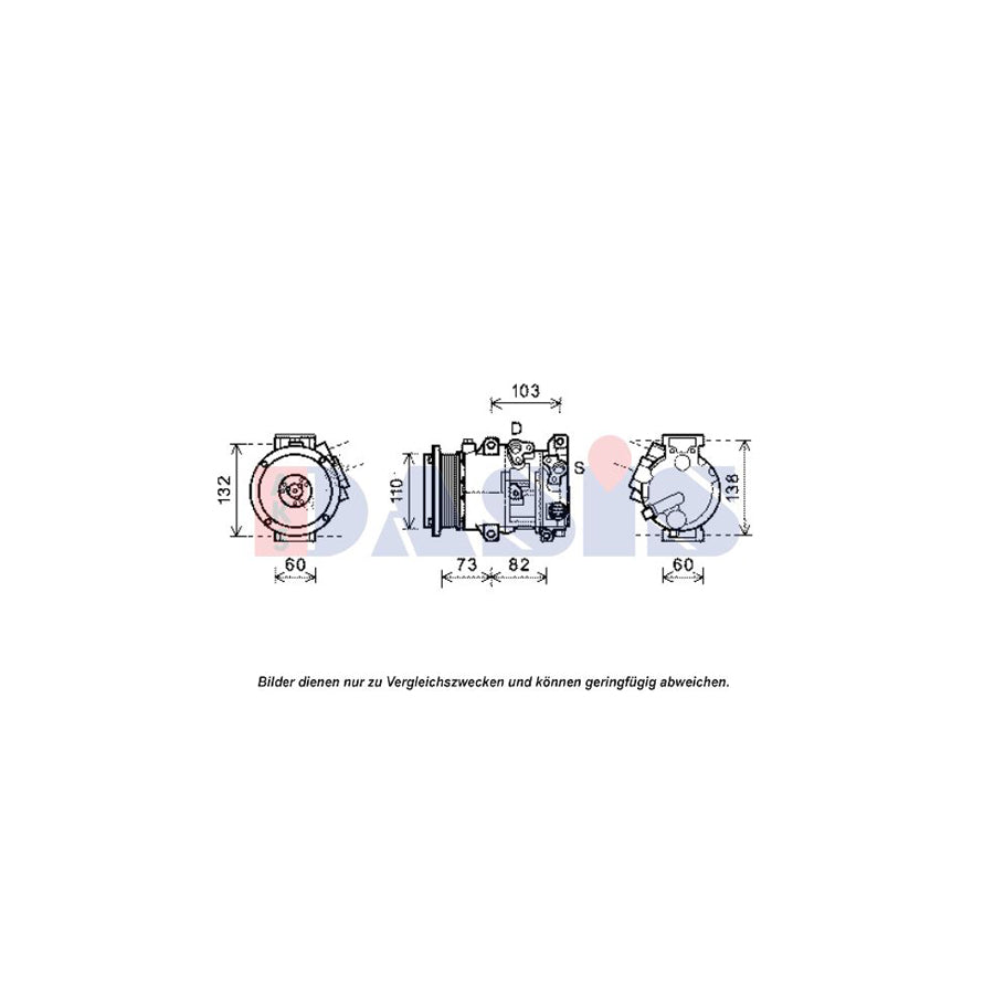 AKS Dasis 851991N Compressor, Air Conditioning for Toyota Hiace