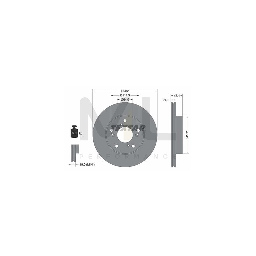 TEXTAR 92294503 Brake Disc for HONDA CIVIC Internally Vented, Coated, without wheel hub, without wheel studs | ML Performance Car Parts
