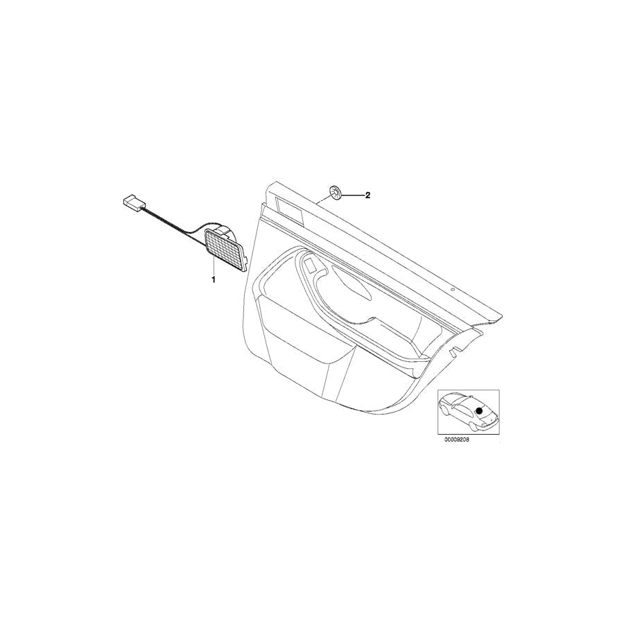 Genuine BMW 65138362548 E39 Right Medium Treble Loudspeaker DUNKELGRUEN (Inc. 530i, 520d & 540i) | ML Performance US