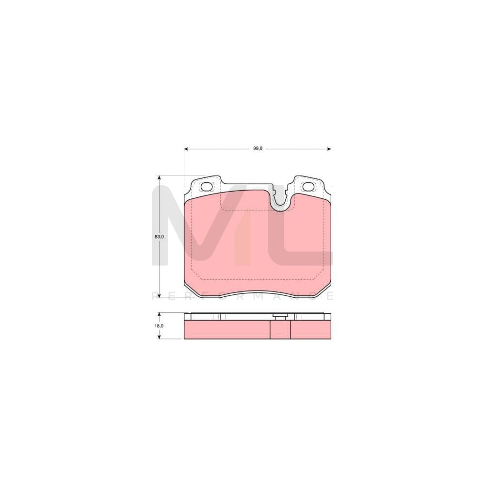 TRW Gdb1161 Brake Pad Set For Bmw 7 (E32) Prepared For Wear Indicator | ML Performance Car Parts