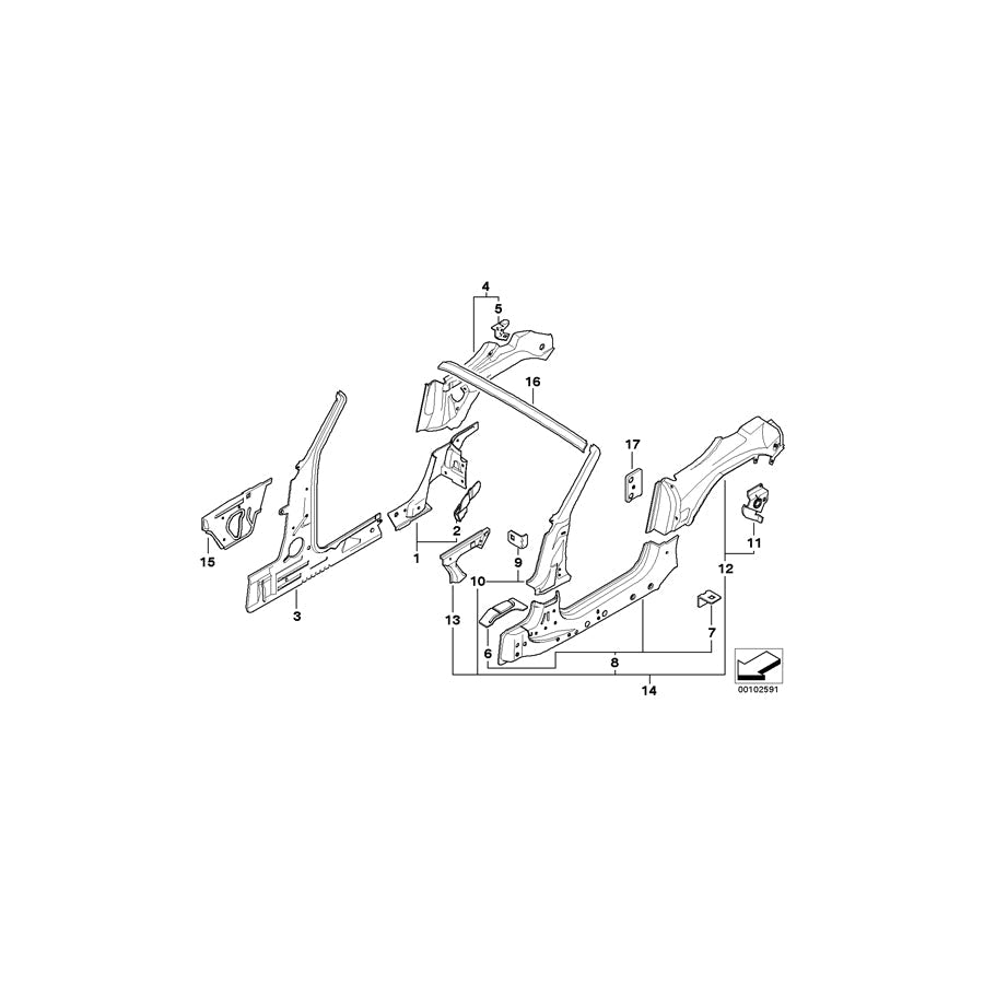 Genuine BMW 41217064619 E85 E86 Left Interior Column A (Inc. Z4 M3.2, Z4 3.0i & Z4 2.0i) | ML Performance US Car Parts