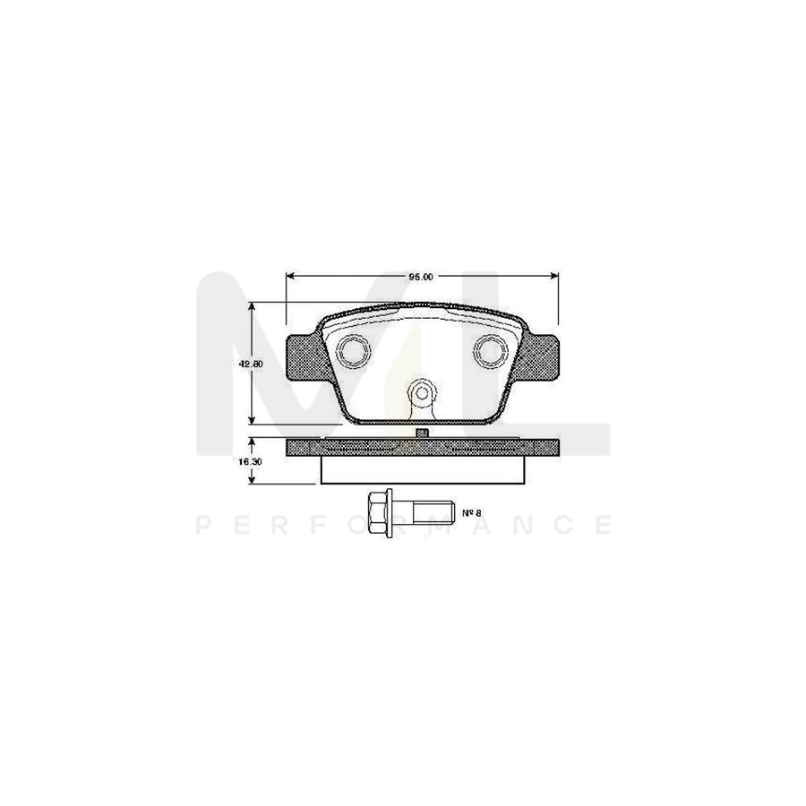Bosch 0986Tb2837 Brake Pad Set Excl. Wear Warning Contact | ML Performance Car Parts