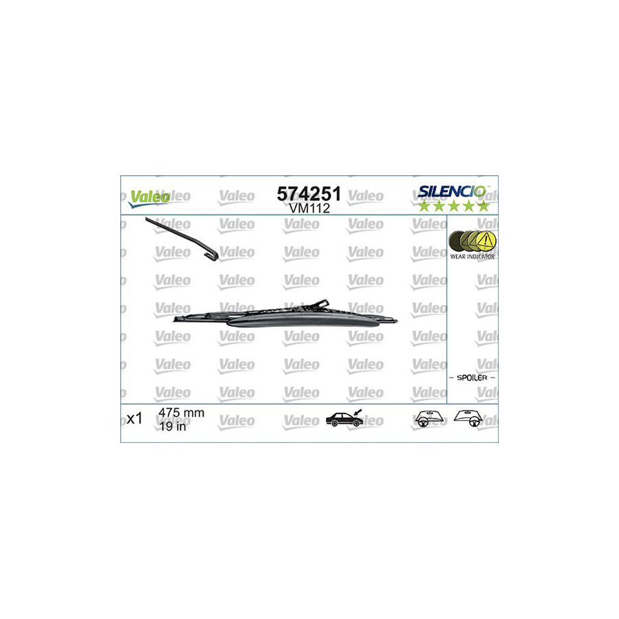 Valeo Silencio Conventional Single 574251 Wiper Blade | ML Performance US Car Parts
