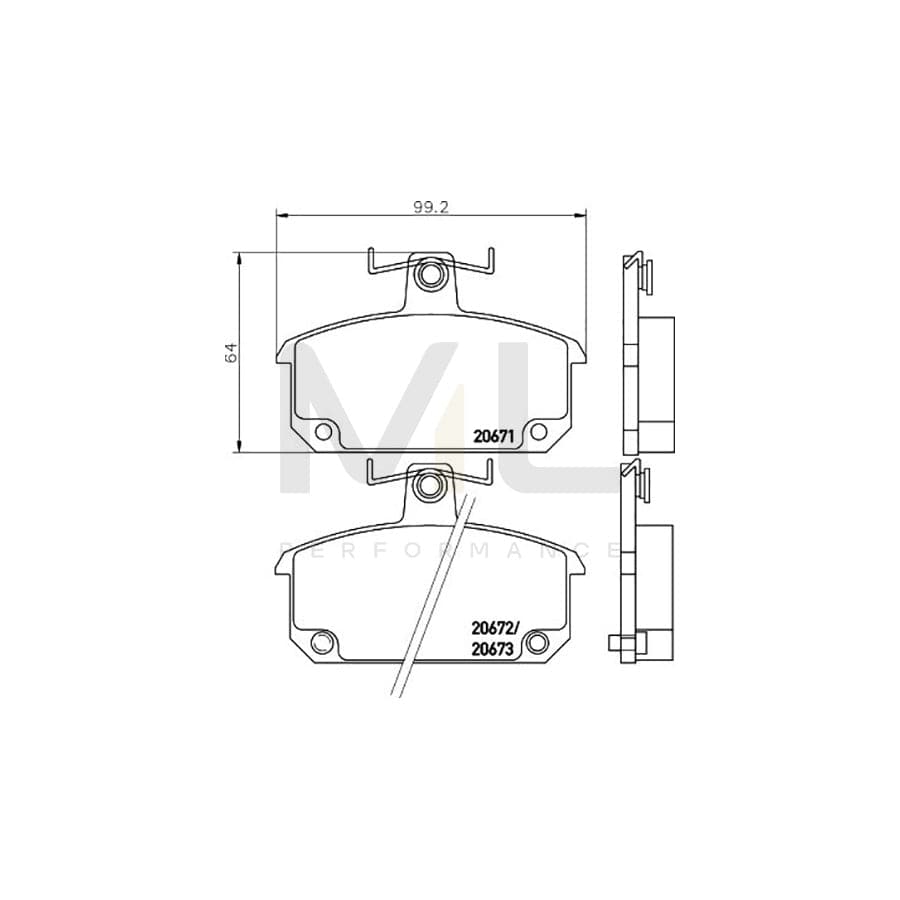 TEXTAR 2067101 Brake pad set with acoustic wear warning, with brake caliper screws | ML Performance Car Parts